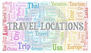 Travel Locations word cloud.