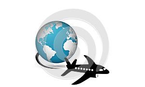 Travel Logo Airplane Travel All Around The World
