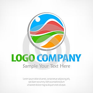 Travel logo Color vector illustration