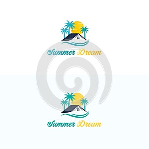 Travel logo vector illustration.  Vacation Logo Design.  Summer Dream Logo design.