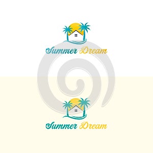 Travel logo vector illustration.  Vacation Logo Design.  Summer Dream Logo design.