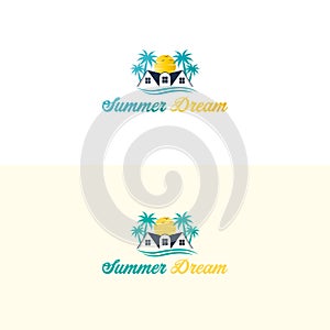 Travel logo vector illustration.  Vacation Logo Design.  Summer Dream Logo design.