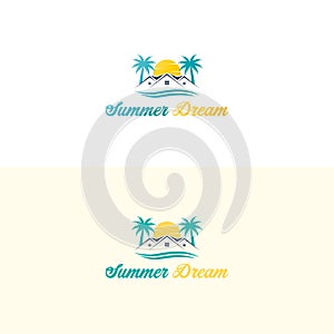 Travel logo vector illustration.  Vacation Logo Design.  Summer Dream Logo design.