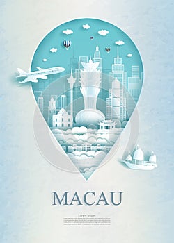 Travel Macau architecture monument pin in Asia