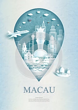 Travel Macau architecture monument pin in Asia