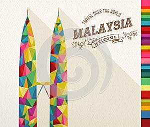 Travel Malaysia landmark polygonal monument