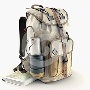 tourist backpack on white background 2