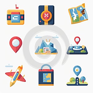 Travel and Navigation Flat Icons