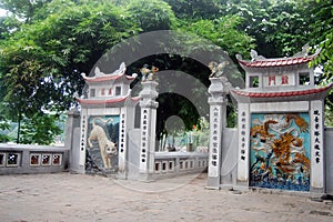 Travel in Ngoc Son Temple at Hanoi Vietnam photo