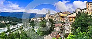 Travel in northern Italy - beautiful Belluno town surrounded by Dolomite mountains