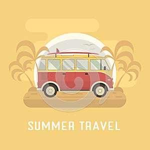 Travel Omnibus on Summer Beach