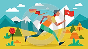 Travel through our nations past while competing in the Independence Day orienteering race.. Vector illustration.