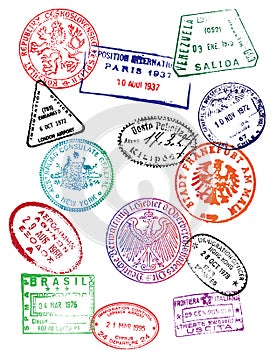 Travel Passport Stamps (Vector)