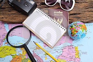 Travel plan, trip vacation, tourism mockup