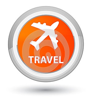 Travel (plane icon) prime orange round button