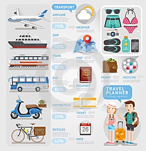 Travel planner infographics element.