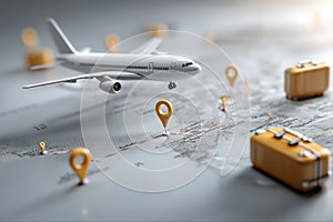 Travel planning for adventures air travel destination map visual guide modern design