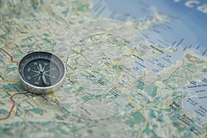 Travel planning concept on map