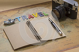 Travel planning concept top view.