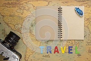 Travel planning concept top view.