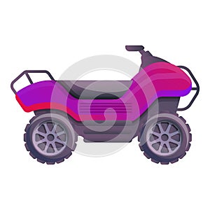 Travel quad bike icon, cartoon style