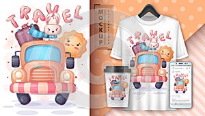 Travel rabbit - poster and merchandising