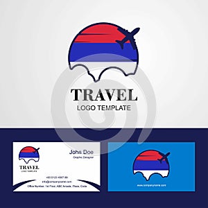 Travel Republika Srpska Flag Logo and Visiting Card Design