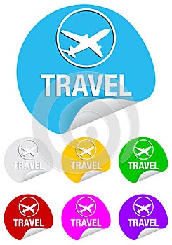 Travel, round stickers