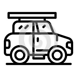 Travel safari car icon, outline style