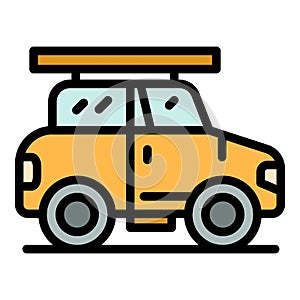Travel safari car icon vector flat