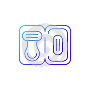 Travel size razor gradient linear vector icon