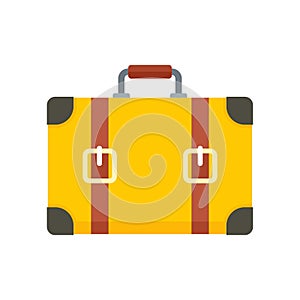 Travel suitcase icon flat isolated vector