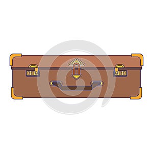 Travel suitcase luggage frontview symbol vector illustration