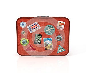 Travel Suitcase with stickers.