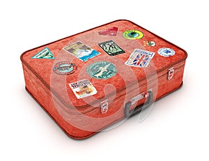 Travel Suitcase with stickers.