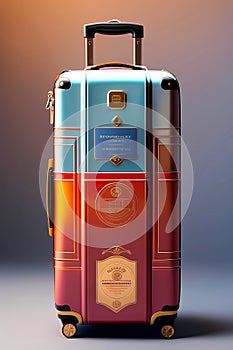 Travel suitcase with travel stickers