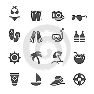 Travel and summer beach icon set 3, vector eps10