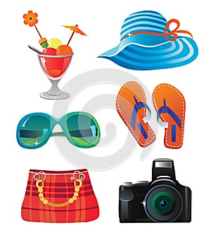 Travel and summer icon set