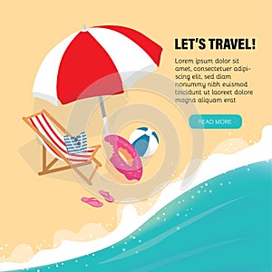 Travel Summer planning, vector banner. Travel and vacations concept.