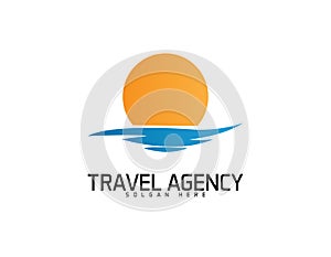 Travel agency sun light logo
