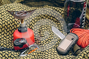 Travel survival kit in the wild