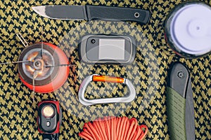 Travel survival kit in the wild