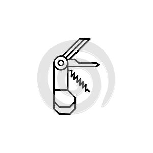 Travel swiss knife outline icon. Elements of travel illustration icon. Signs and symbols can be used for web, logo, mobile app, UI