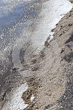 Travel to Antarctic or Alaska -Ice on the beach