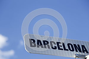 Travel to Barcelona! Barcelona street sign for Spain toursim. photo