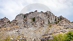 rocks of Demerdzhi Mountain in natural park photo