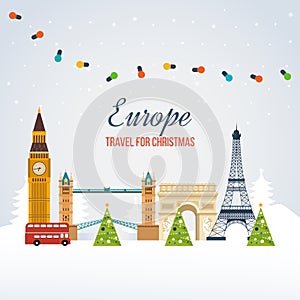 Travel to Europe for christmas. Merry Christmas