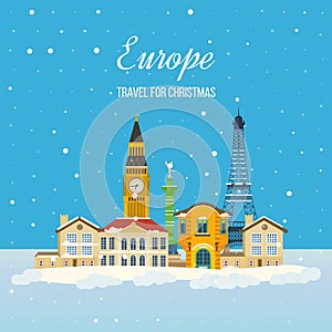 Travel to Europe for christmas. Merry Christmas