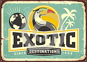 Travel to exotic destinations advertising vintage tin sign