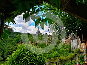 Travel to France, Gargilesse Dampierre, arcade view of the village, landscape of the Creuse valley